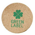 Rounded Absorbent Heat-Resistant Cork Coaster (3 1/7"x1/7")